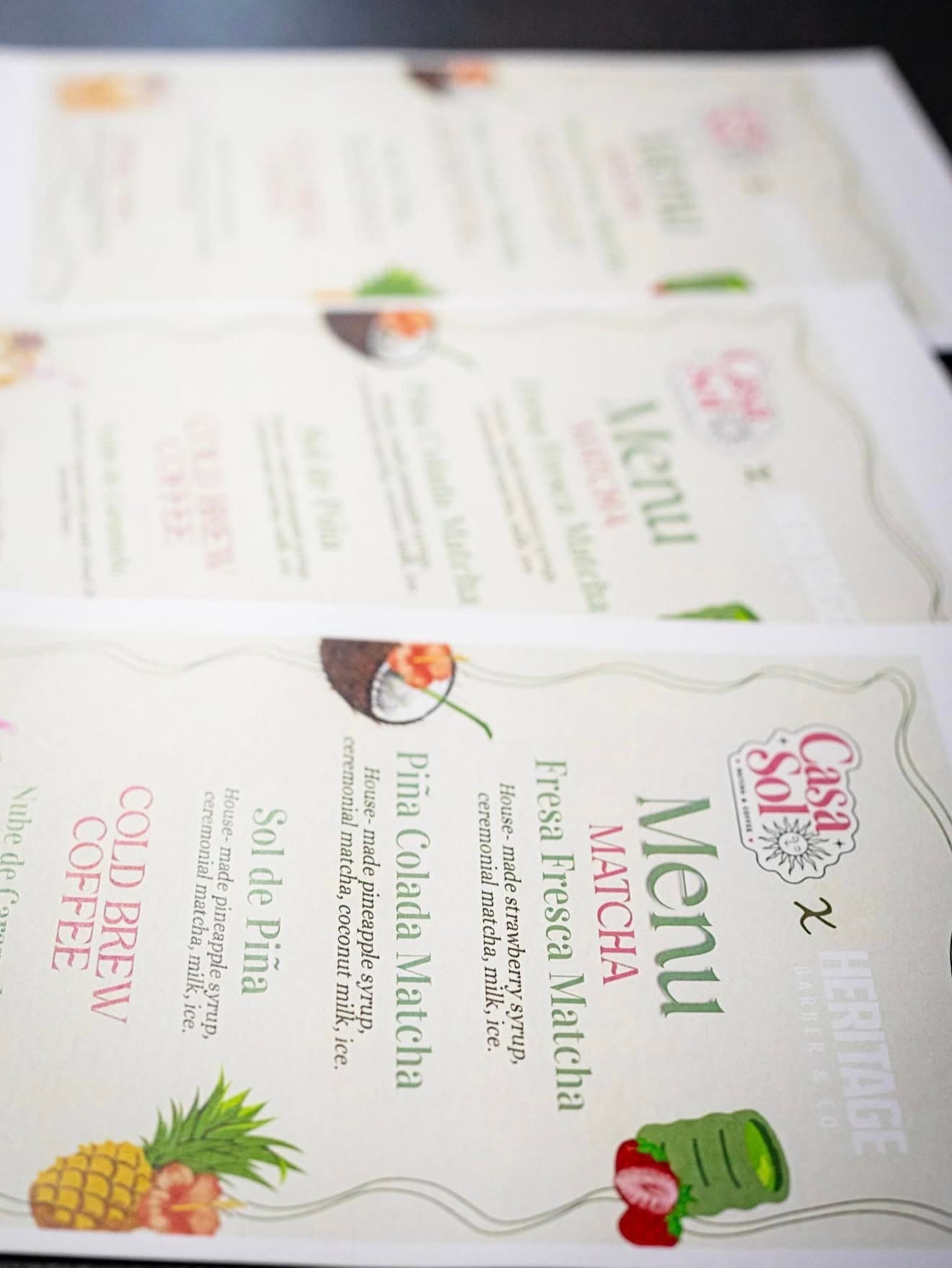 Casa Sol’s branded menu display at a beverage gathering